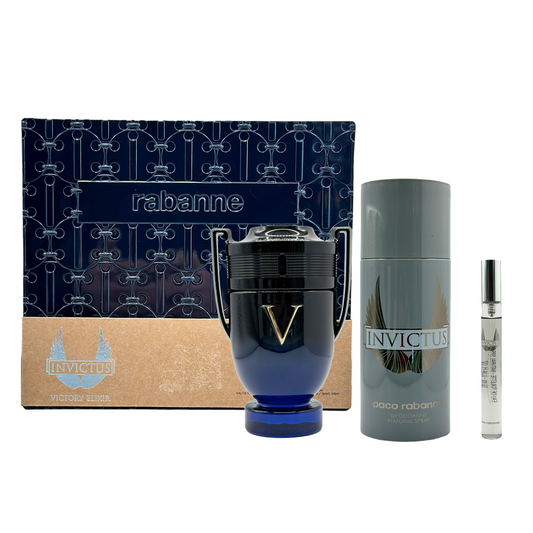 Gift Set Invictus Victory Elixir by Paco Rabanne 3pcs